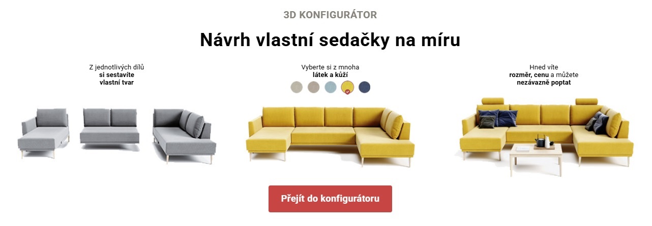 Sestavte si pohovku v našem konfigurátoru